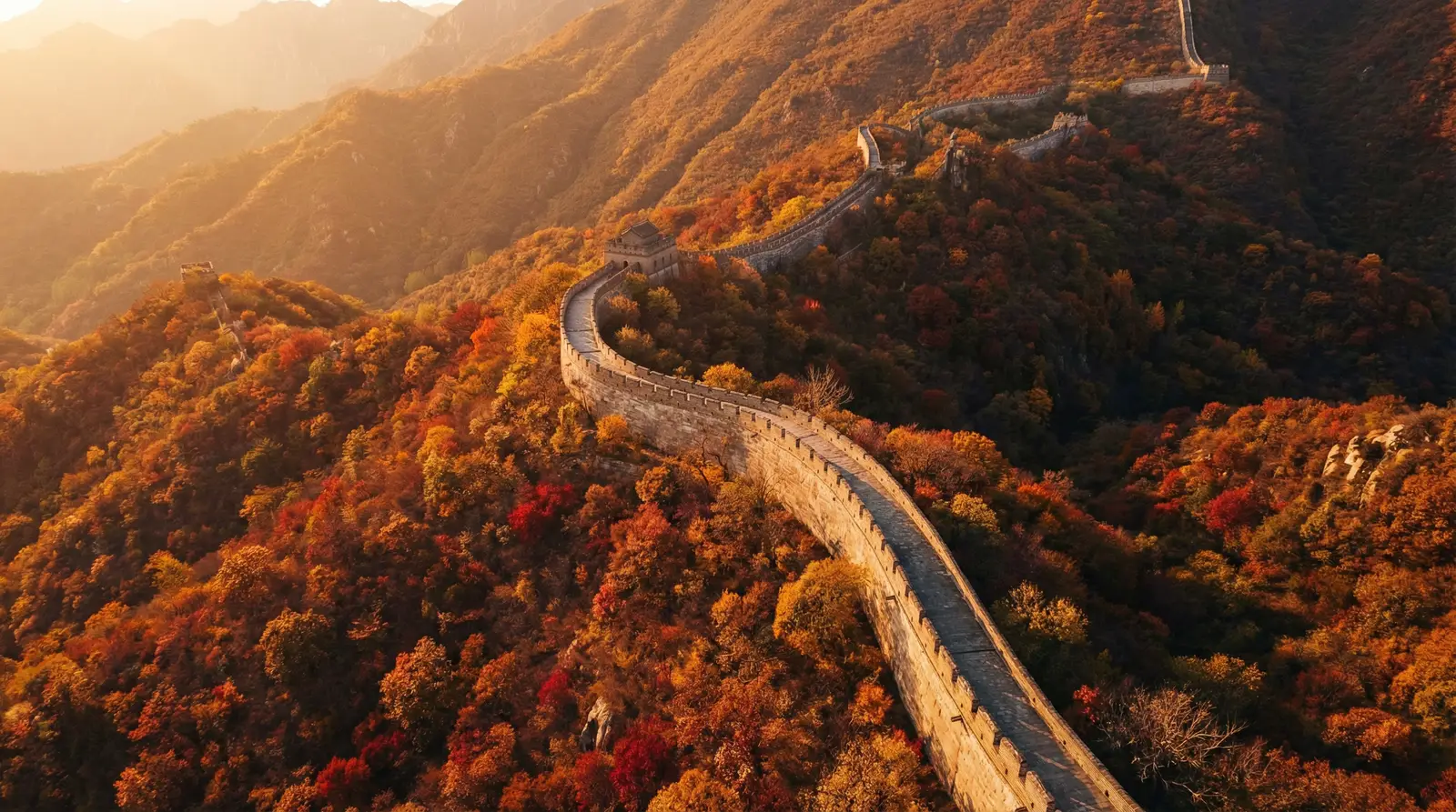 小说h 秋日长城航拍全景